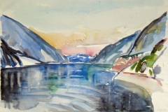 1527, Am Achensee, 1984, Aquarell, 57 x 39 cm