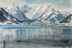 1641, Achensee, Aquarell, 57 x 39 cm