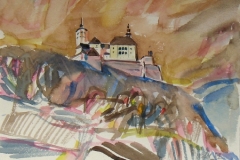 594, Burg Forchtenstein, 1981, Aquarell, 36 x 28 cm