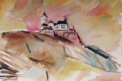 726, Burg Forchtenstein, 1981, Aquarell, 38 x 28,5 cm