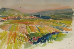 768, Burg Forchtenstein, 1954, Aquarell, 54 x 39 cm