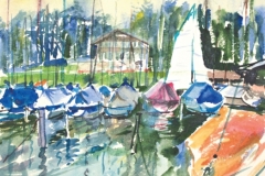 10519, Am Tegernsee, Aquarell, 1985, 40x50 cm