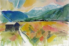 1113 , Bei Fieberbrunn, 1986, Aquarell, 40 x 30 cm