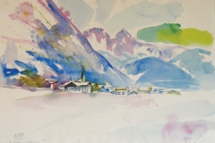 1233, St. Jakob bei Fieberbrunn, Aquarell, 59,5 x 34 cm