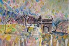 11392, Fieberbrunn, 1986, Aquarell, 40 x 30 cm