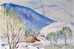 1512, bei Fieberbrunn, Aquarell, 61,5 x 44 cm