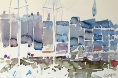 609, Honfleur, 1989, Aquarell, 34 x 24 cm