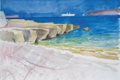 2047, Paros, Drios, 1986, Aquarell, 62 x 45 cm