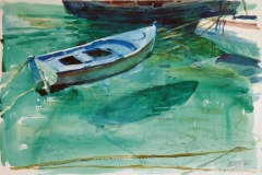 2110, An der Mole, 1985, Aquarell, 56,5 x 38 cm