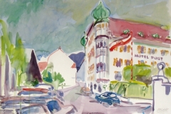 1581, Imst, Hotel Post, 1994, Aquarell, 56 x 38 cm