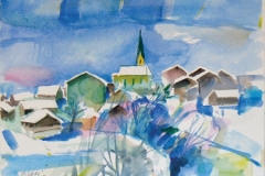 1214, Kirchberg, Aquarell, 40 x 30 cm