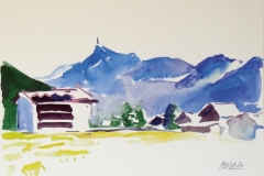 1222, Kirchberg, Kitzbüheler Horn, Aquarell, 34 x 24 cm