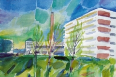 1464, Biochemie Kundl, 1984, Aquarell, 40 x 30 cm