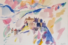 549, Burg Hohenwerfen, 1983, Aquarell, 57 x 41 cm