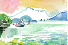 7511, Am Mondsee, 1983, Aquarell/Papier, 28,5x38,5 cm