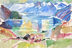 7522, Wolfgangsee, St. Gilgen, 01.05.84, Aquarell/Papier, 57x78 cm