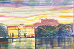 8253, Salzburg Schloß, Aquarell, 1984, 29x34,5 cm