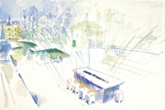 8259, Die Wasserspiele Salzburg, Aquarell, 1984, 38x56,5 cm