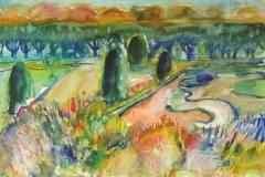 866, Mirabellgarten, 1986, Aquarell, 56,7 x 38,3 cm