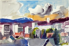 528,  Graz, 1990, Aquarell, 57 x 38,5 cm