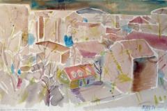 795, Blick vom Hafnerriegl auf Graz, 1984, Aquarell, 57 x 37,5 cm