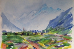 1008, Im Stubaital, 1971, Aquarell, 78 x 57 cm