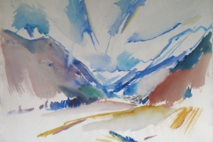 1009, Im Stubaital, 1979, Aquarell, 78 x 57 cm