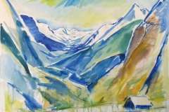 1643, Im Stubaital, 1979, Aquarell, 75,5 x 56,5 cm