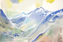 9119, Stubaital, Aquarell, 1979, 57x78 cm