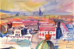 6250, Blick auf Stephansdom, Aquarell, 48 x 35,5 cm