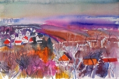 6252, Stadtrand, 1987, Aquarell, 57 x 39 cm