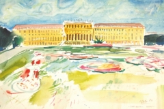 8000, Schönbrunn, Aquarell, 1984, 38x56 cm