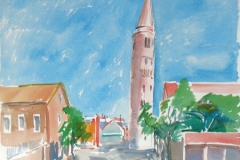 5107, Bei Cerva, 2005, Aquarell, 56 x 38,3 cm