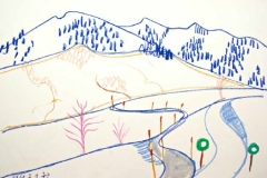 7882, Winterstraße, 03.01.72, Wachskreide / Papier, 42,5x61 cm