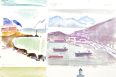 3273, am Dovre Norwegen, es trocknet nicht, Aquarell/Papier, 57x77 cm