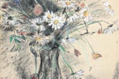 7336, Sommerblumen in Vase, Um 1950, Pastellkreide/Papier, 61x43 cm