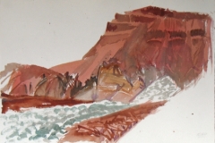 9111, Las Canadas, 1988, Aquarell, 56 x 38 cm