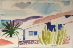 9129, Chayofa, bei Müllers, 1988, Aquarell, 39 x 29 cm