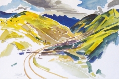 9, Vail gegen Osten, 1988, Aquarell, 56 x 38 cm