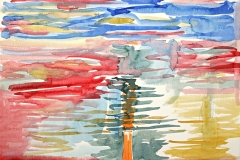 10571, buntes Wasser, Aquarell/ Papier, 37,5x56 cm