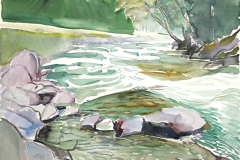 10605, Fluss, Aquarell/Papier, 47x65 cm